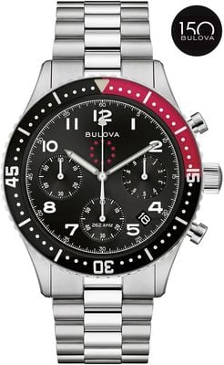 Bulova Marine Star Special Edition Chronograph (42mm) Black Dial / Stainless Steel Bracelet Watch 98B451