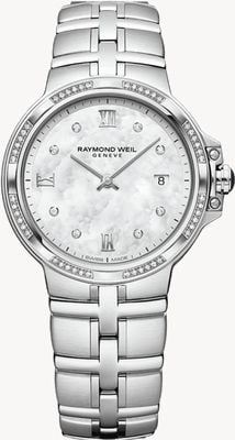 Raymond Weil Parsifal Quartz Classic Diamond (30mm) Mother-of-Pearl Dial / Stainless Steel Bracelet 5180-STS-00995