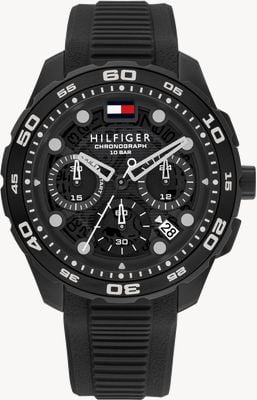 Tommy Hilfiger TH-Regatta (44mm) Black Dial / Black Silicone Strap 1792233