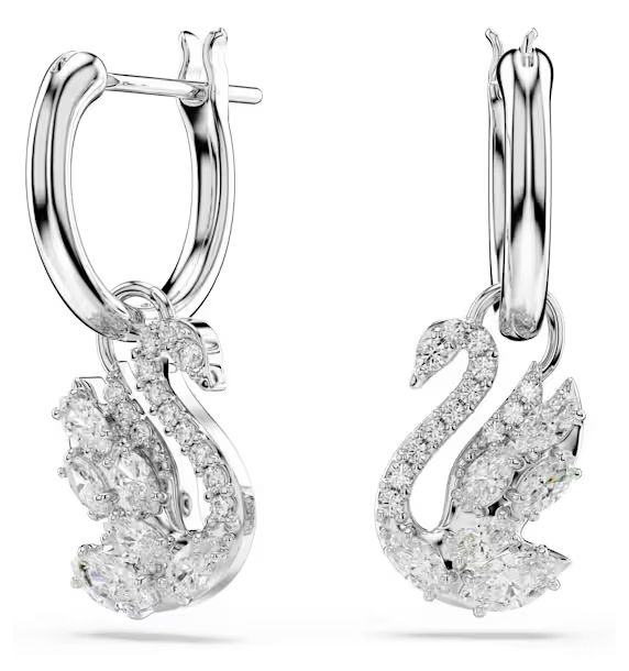 Swarovski 5759942 Swan drop earrings, Mixed cuts, Swan, Jewellery