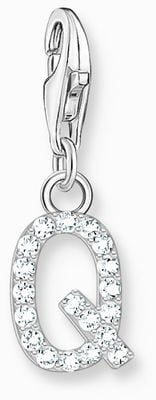 Thomas Sabo Charm Pendant Letter Q With White Stones Sterling Silver 1954-051-14