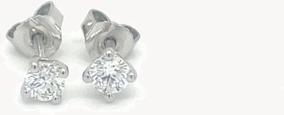 Lab Grown Diamond Stud Earrings 18ct White Gold 40pt Total Round Cut J63765