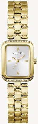 Guess ISLA Crystal (22mm) Silver Sunray Dial / Gold PVD Stainless Steel Bracelet GW0865L2