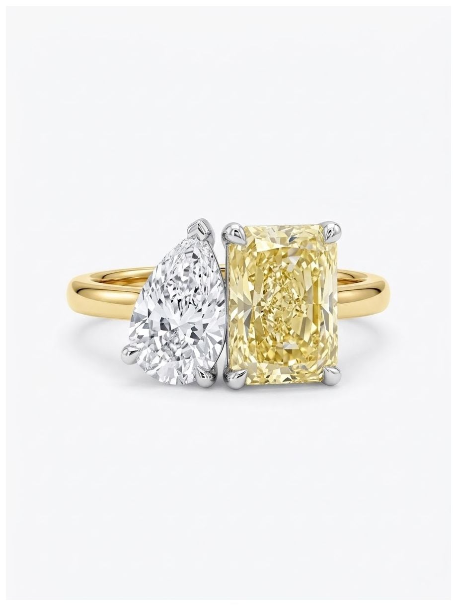 James Moore J70164 18ct Yellow Gold,Platinum Head LabGrown Jewellery
