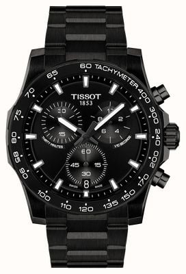 Tissot Supersport Chrono (42mm) Black Sunray Dial / Black PVD Stainless Steel Bracelet T1254173305100