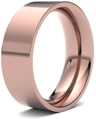 James Moore Wedding Rings | 9ct Rose Gold | 7mm | Heavy | Flat Court | AG_7LHE-9R