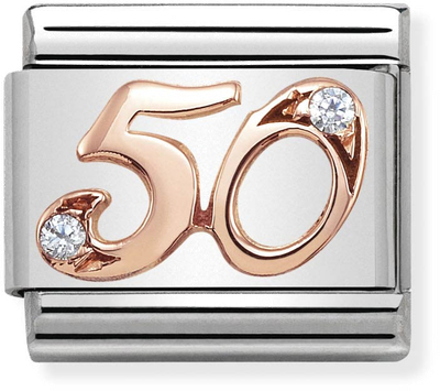 Nomination Classic 50 9ct Rose Gold & Steel Charm 430315/50
