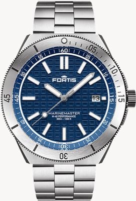 FORTIS Marinemaster M-40 Performance Ocean Blue (40mm) Stainless Steel Block Bracelet F8120029