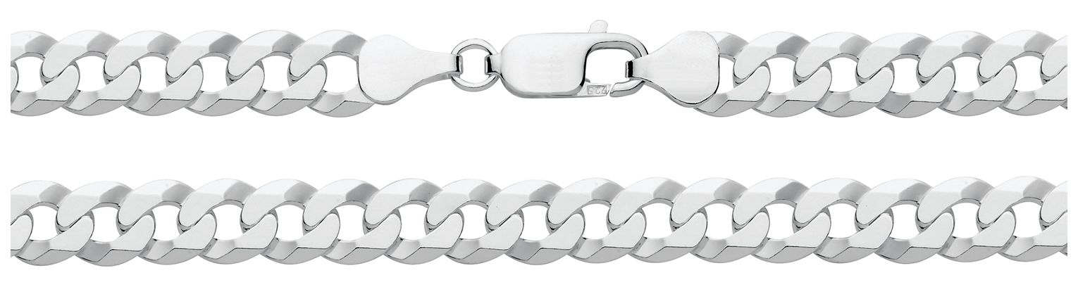 James Moore TH G1352/22 Sterling Silver Flat Bevelled Curb Jewellery