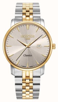 Roamer Classico Quartz (40mm) Light-Grey Sunray Dial / Two-Tone Stainless Steel Bracelet 971856 48 55 50