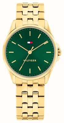 Tommy Hilfiger Jade (30mm) Green Dial / Gold PVD Stainless Steel Bracelet 1782799