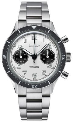 Hanhart 415 ES Panda (39mm) White Dial / Stainless Steel Bracelet H703.201-6428