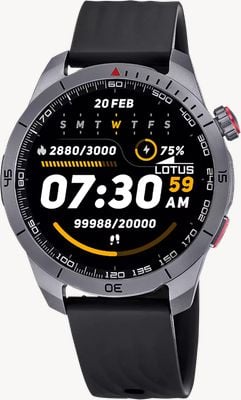 Lotus SmarTime Paso X 2nd Gen GPS Smartwatch (48.5mm) Digital Display / Black Rubber Strap 50209/1
