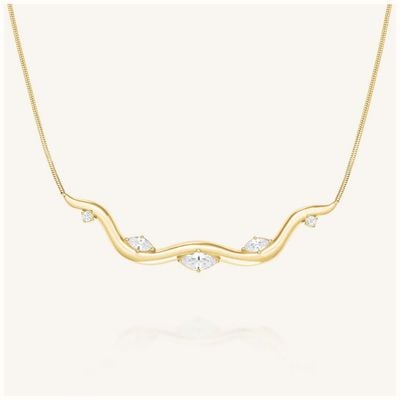 Rosefield Jewellery Wave Gold Plated Stainless Steel Choker JNWCG-J1308