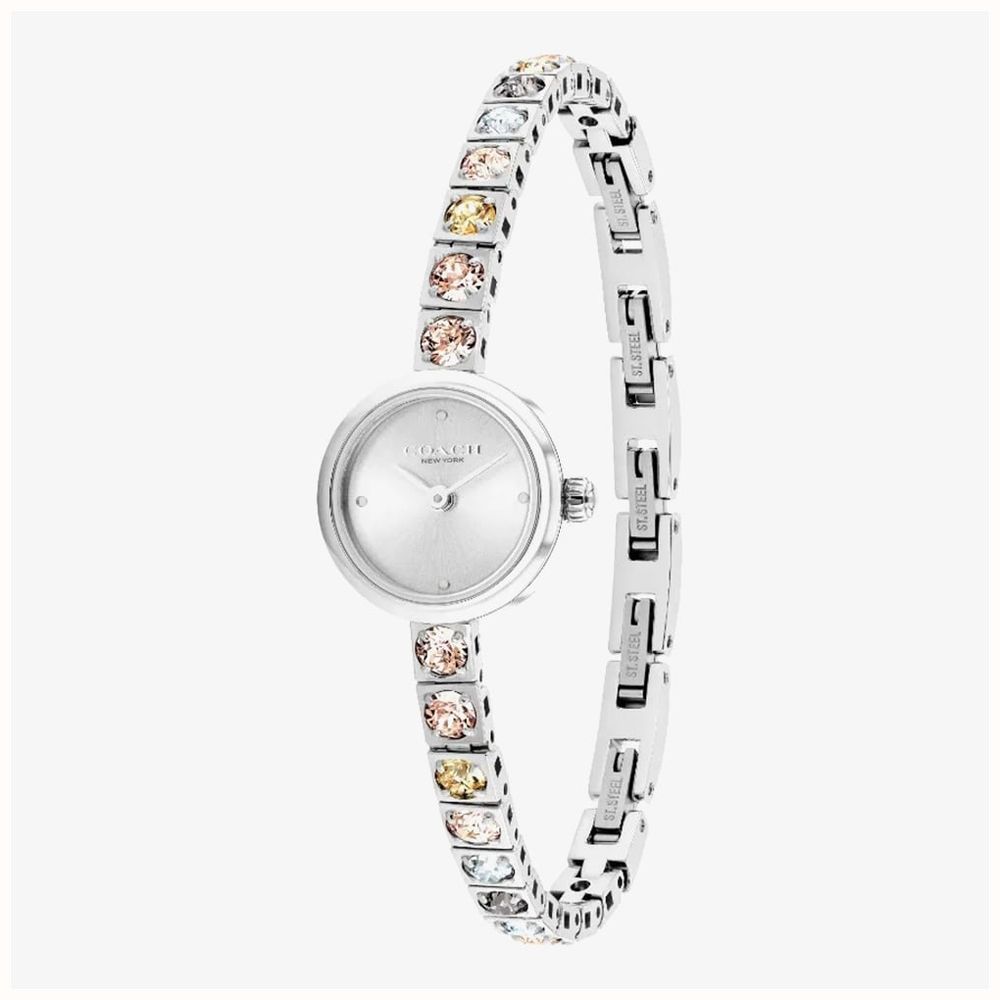 Coach Ladies Iris Silver Dial Multi Colour CZs Tennis Bracelet Watch 14504722 - alternate view 2