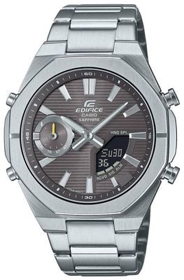 Casio EDIFICE Bluetooth Dual-Display (43mm) Grey Dial / Stainless Steel Bracelet ECB-S10D-8AEF