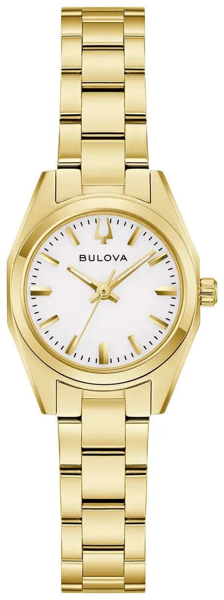 Bulova 97L190 Surveyor Quartz (22mm) White Dial / Gold PVD Watch