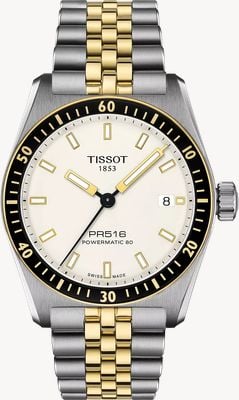 Tissot PR516 Powermatic 80 (38mm) Cream Dial / Two-Tone Stainless Steel Bracelet T1494072201100