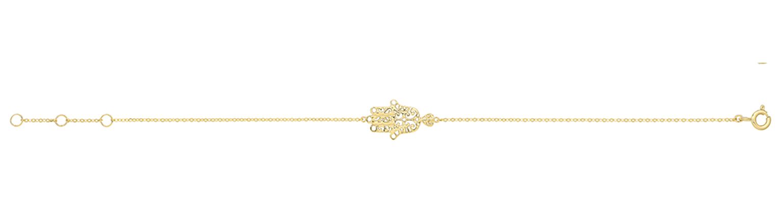 Treasure House BR654 Ladies 9ct Yellow Gold Filigree Hamsa Jewellery