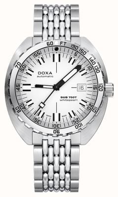 DOXA SUB 750T Whitepearl (45mm) White Iconic Dial / Stainless Steel Rice-Grain Bracelet 825.10.011.10