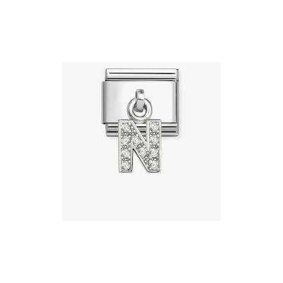 Nomination 331818/14 Classic Letter N Cubic Zirconia Charm Jewellery