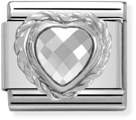 Nomination Classic Heart Sterling Silver & Steel Charm 330603/010