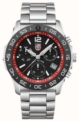 Luminox Pacific Diver Quartz Chronograph (44mm) Black & Red Dial / Stainless Steel Bracelet XS.3155.M