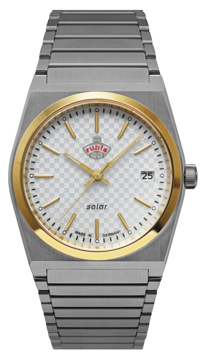 RUHLA 4643M1 Space Control XS Solar (35mm) Silver Chequered Watch