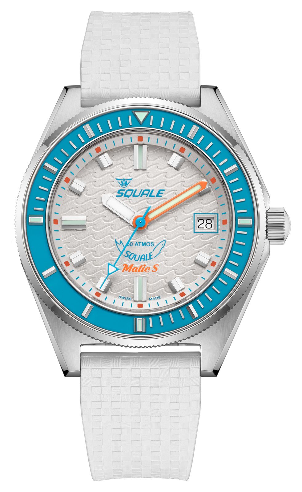 Squale MATICLBWT.MRWT Matic S Automatic (39mm) White Wave- Watch