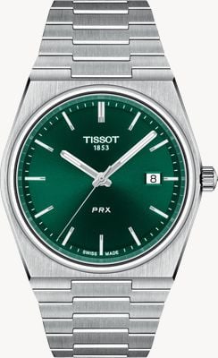 Tissot PRX Quartz (40mm) Green Sunray Dial / Stainless Steel Bracelet T1374101109100