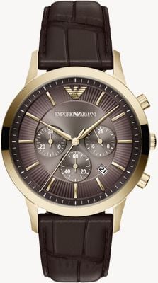 Emporio Armani Quartz Chronograph (43mm) Brown Sunray Dial / Brown Leather Strap AR11822