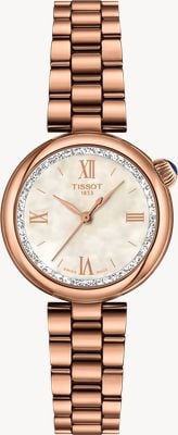 Tissot Desir Diamond Quartz (28mm) Mother of Pearl Dial / Rose-Gold PVD Stainless Steel Bracelet T1520103311801