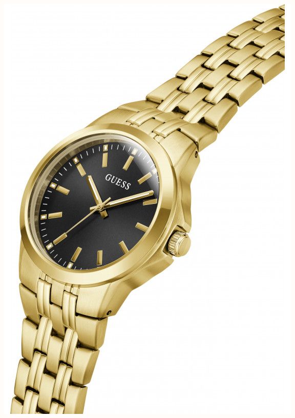 Guess Men's Archie Black Sunray Dial Gold-Tone Stainless Steel Bracelet GW1121G2 - alternate view 5