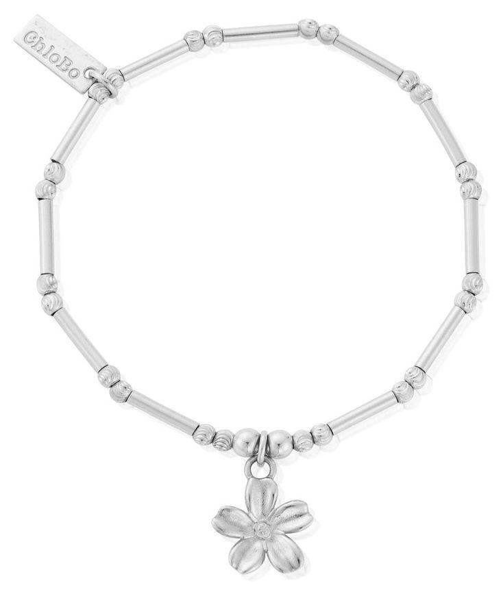 ChloBo SBMCTN3410 Dainty Moon Cut Sparkle Forget Me Not Jewellery