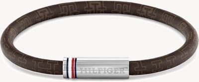 Tommy Hilfiger Printed Cord Brown Leather Bracelet 2790703