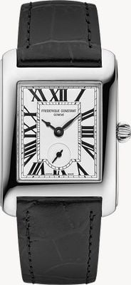 Frederique Constant Carree Small Seconds (25mm) Silver Dial / Black Leather Strap FC-235S2C6