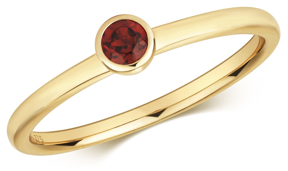 Treasure House RD496G/M 9ct Yellow Gold Garnet.14ct Ring Jewellery