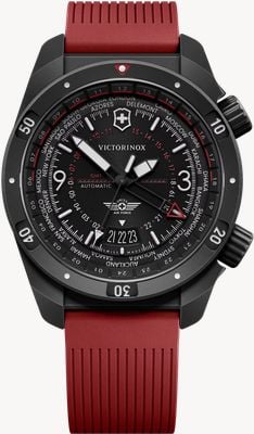 Victorinox Air Pro Automatic GMT (43mm) Black Dial / Red Rubber Strap 242006