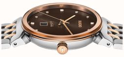 RADO Florence Diamonds Quartz (30mm) Brown Sunray Dial / Two-Tone Stainless Steel Bracelet R48913763 - alternate view 3