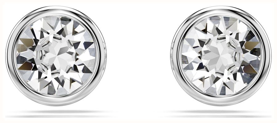 Swarovski Imber Stud Earrings Round Cut White Crystals Rhodium Plated 5696073