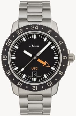 Sinn 105 St Sa UTC (41mm) Black Dial / H-Link Stainless Steel Bracelet 105.020 H LINK