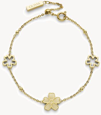 Olivia Burton Forget Me Not Multi Flower Gold Plated Bracelet 24100544