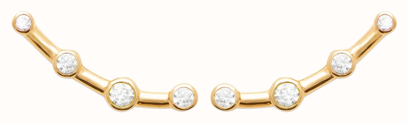 Burren Jewellery 18k Gold Plate Cz Creeper With 5 Cz Stones E1390