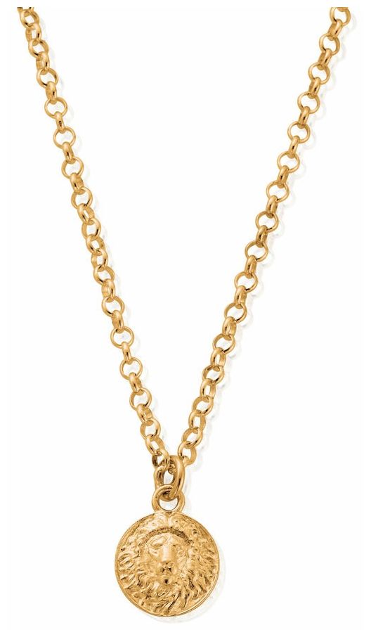ChloBo CC-G-NE-22-S1 Belcher Chain Lion Gold-Plated Necklace Jewellery