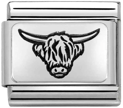 Nomination Classic Highland Cow Sterling Silver & Steel Charm 330111/35