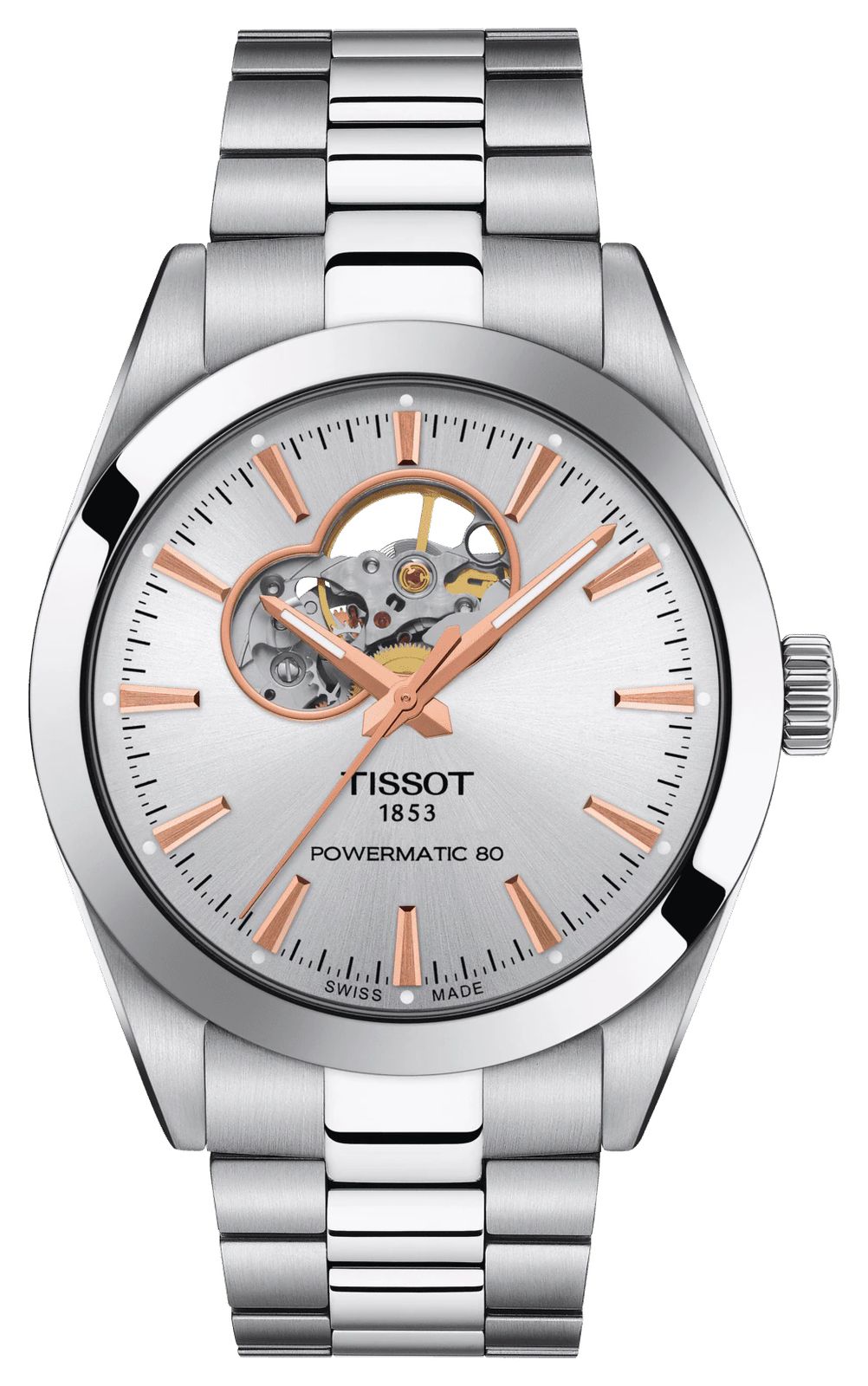 Tissot T1274071103101 Gentleman Powermatic 80 Open Heart Watch