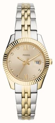 Fossil Women's Scarlette Mini | Gold Dial | Two Tone Stainless Steel Bracelet ES4949