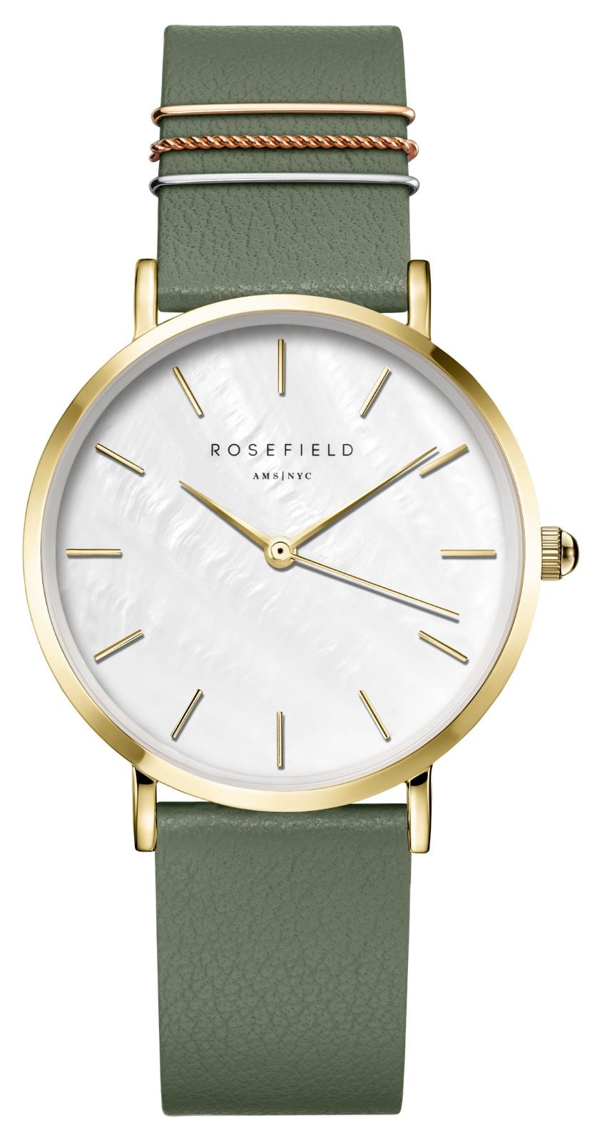 Rosefield WFGG-W85 West Village (33mm) White Mother-of-Pearl Watch