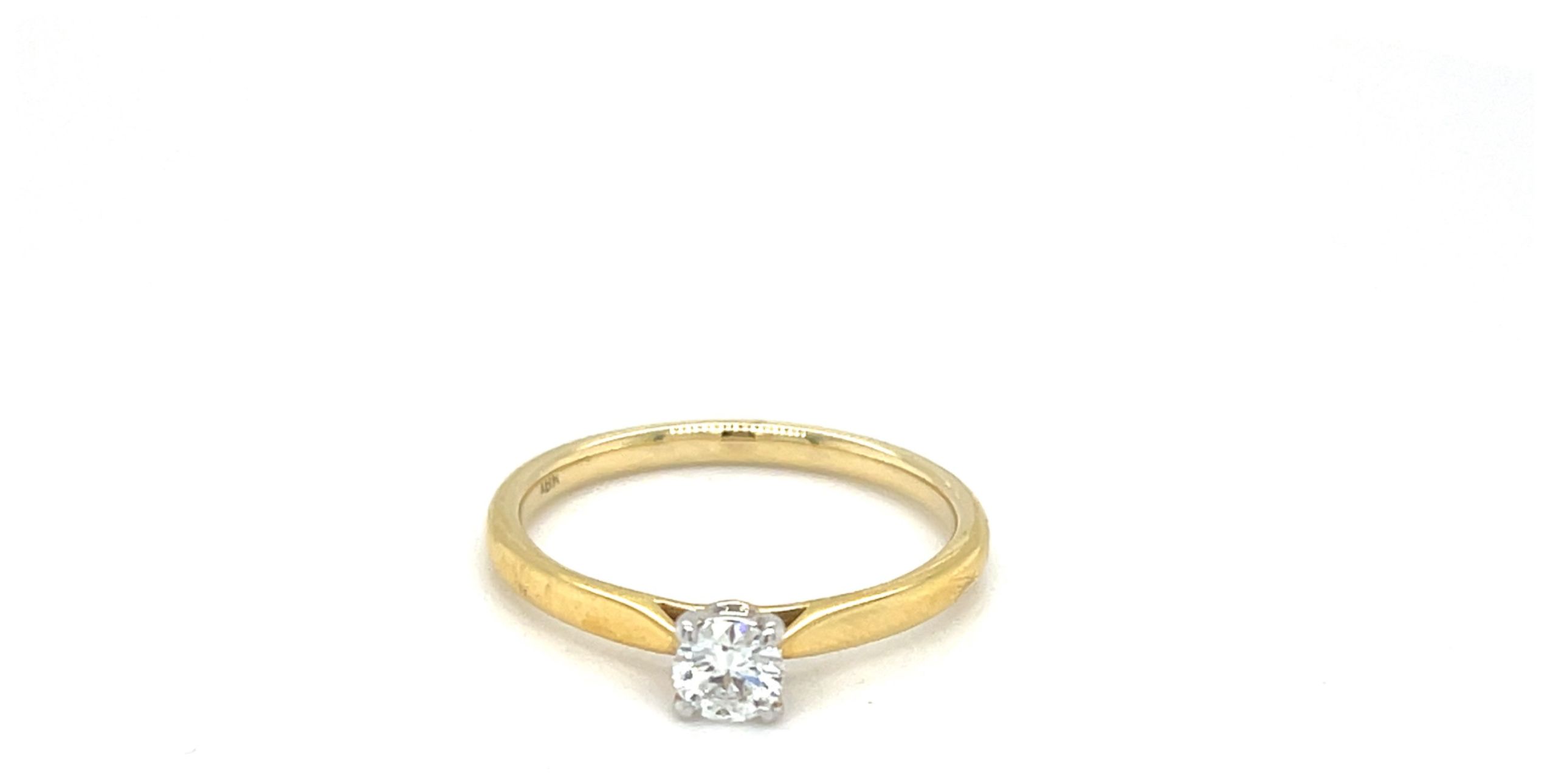 GEMEX J35127 Gemex 18ct Y/gold 0.24ct F Vs2 Rbc Jewellery