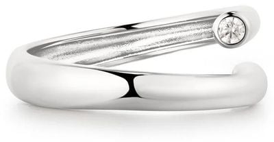 Ania Haie Silver Spiral Bezel-End Adjustable Ring R076-02H